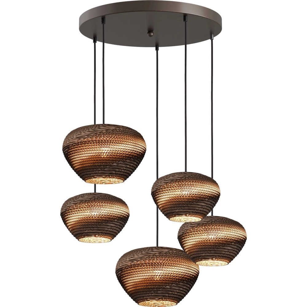 5-Licht Think Paper Pendellampe Cartone