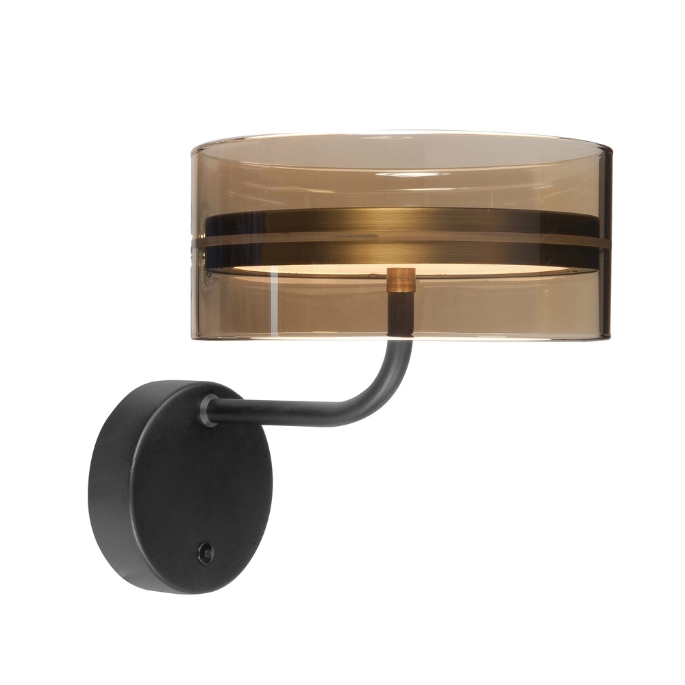 Design-Wandlampe Enzo Schwarz mit Bronze