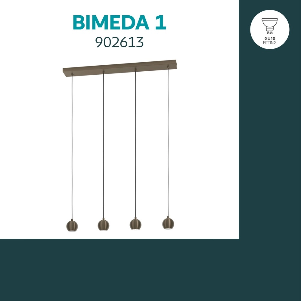 Design-Pendellampe Bimeda 1 Dunkelbronze 4-Lichter