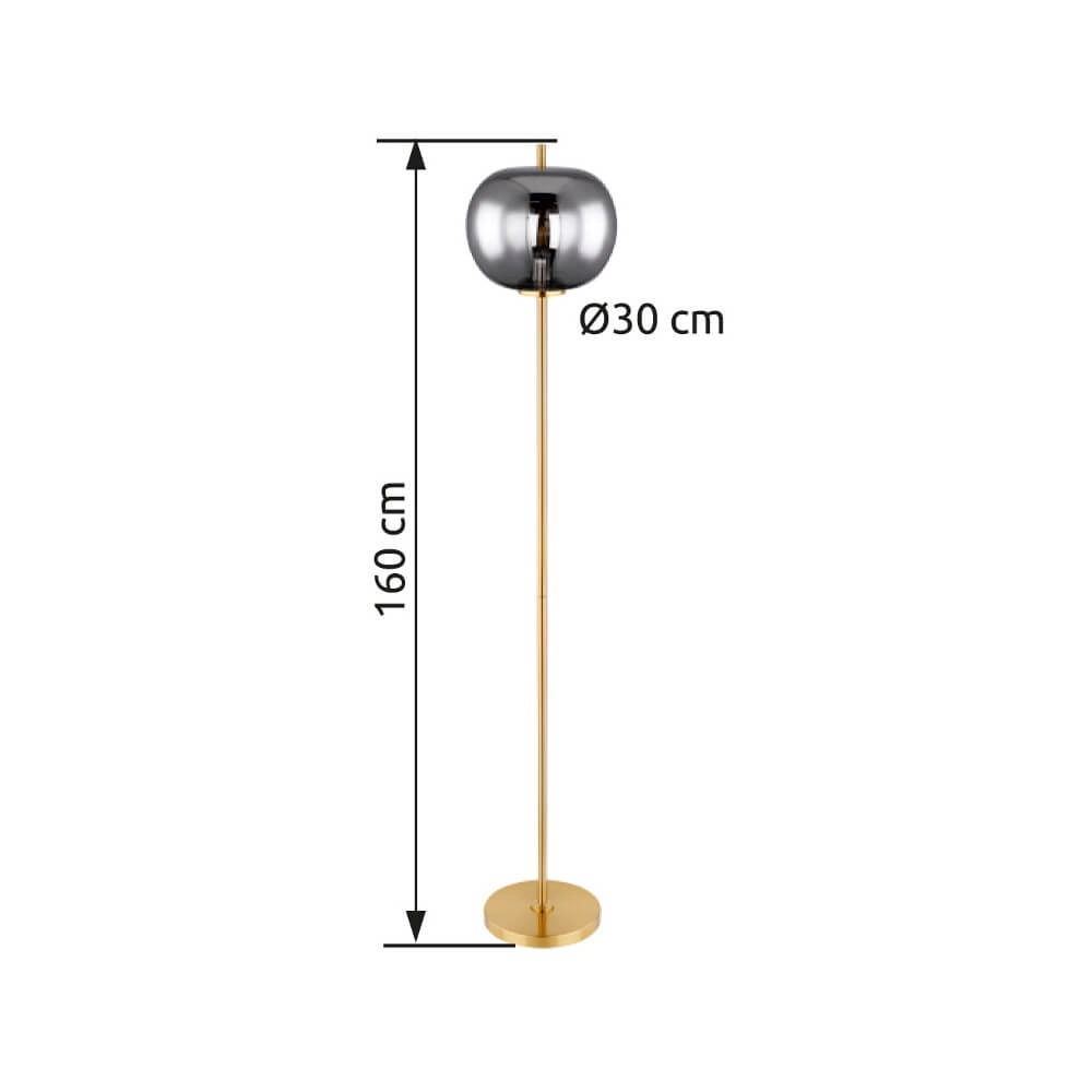 Goldene Stehleuchte Blacky I nur Ø 30cm Globo 9007371422043