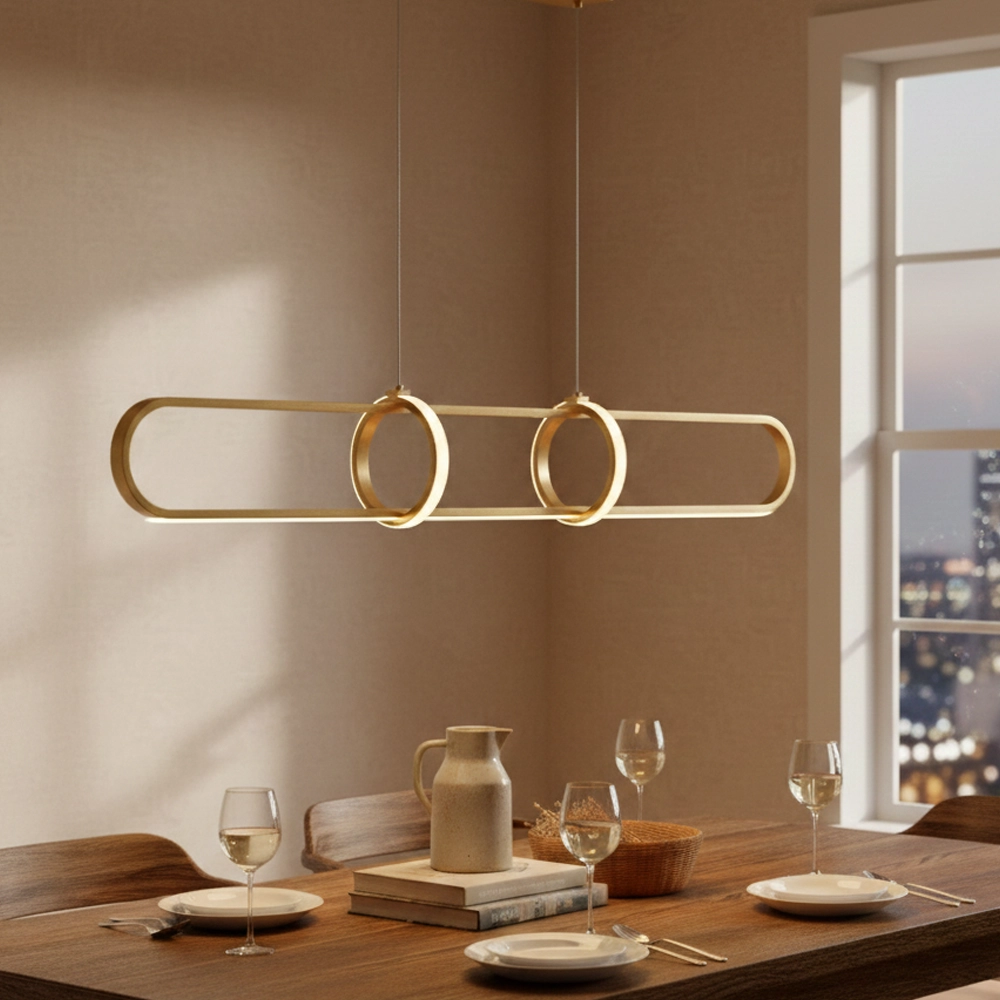 Design-Pendelleuchte Arte längliches Gold