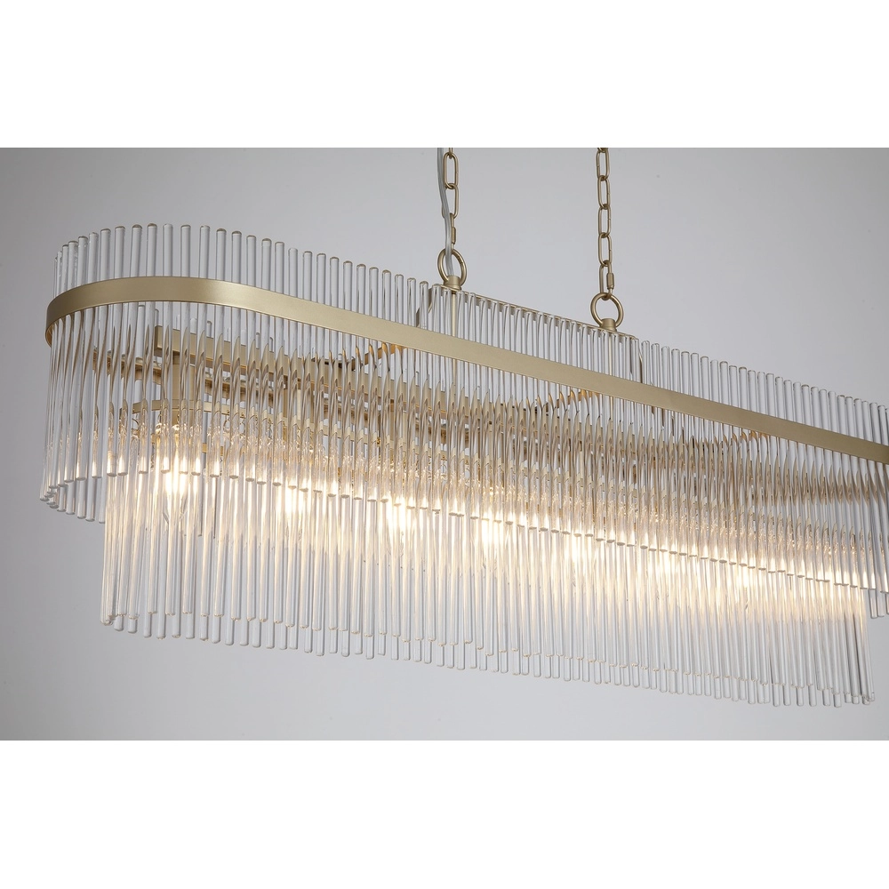Pendelleuchte Lara Gold mit Klarglas oval Searchlight 5053423301464