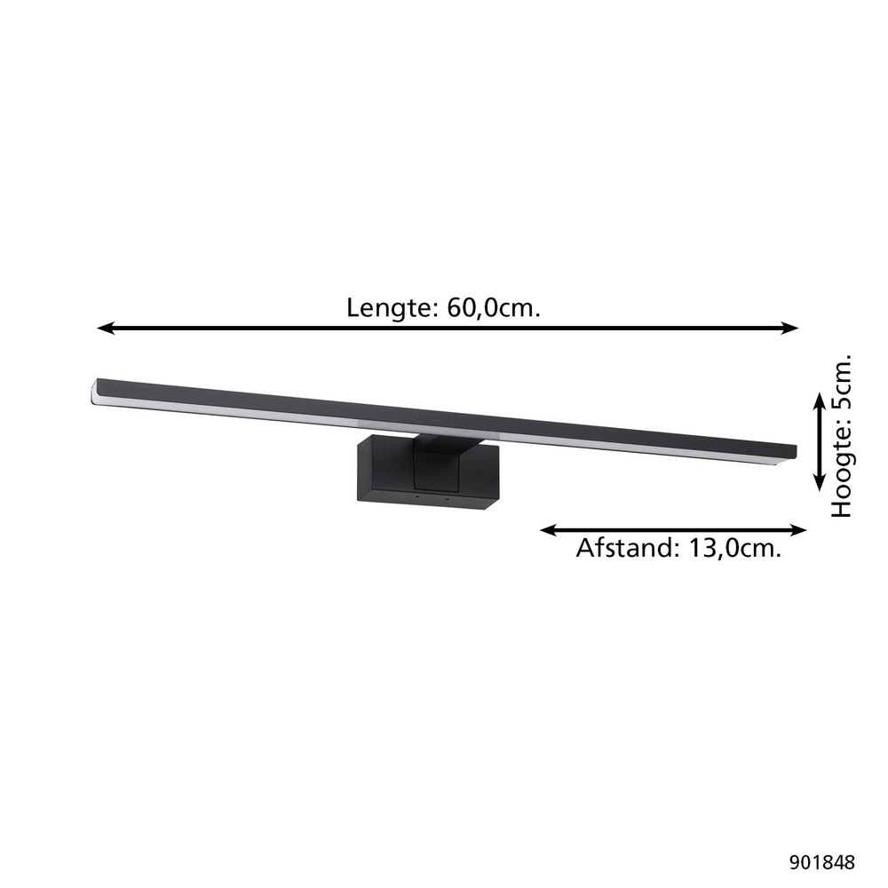 Spiegelleuchte Conettilla schwarz 60cm Eglo 9008606356751
