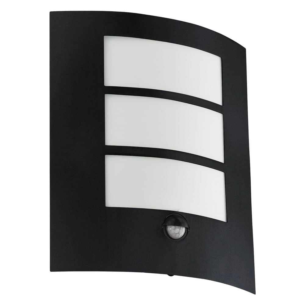 Schwarze Wandlampe City mit Sensor