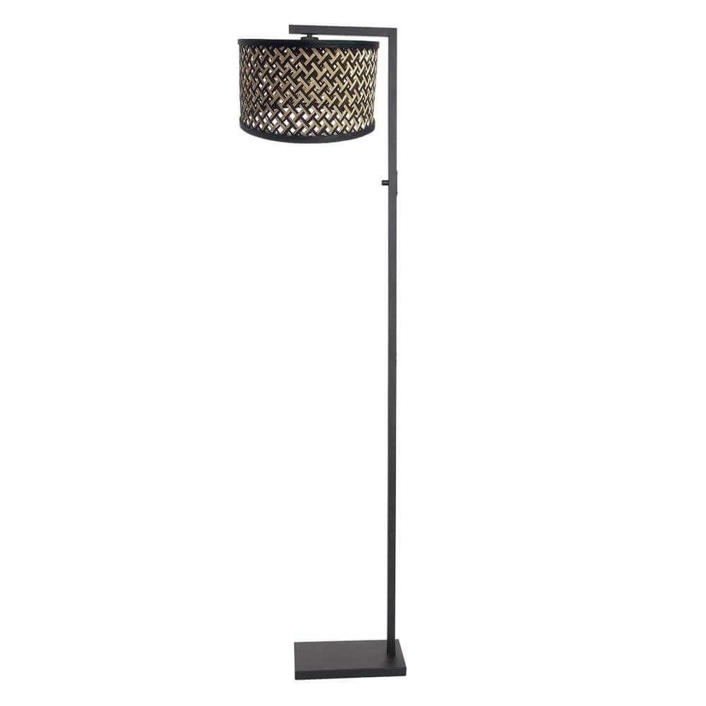Stehlampe Stang schwarz mit Bambusschirm Steinhauer 8712746172041