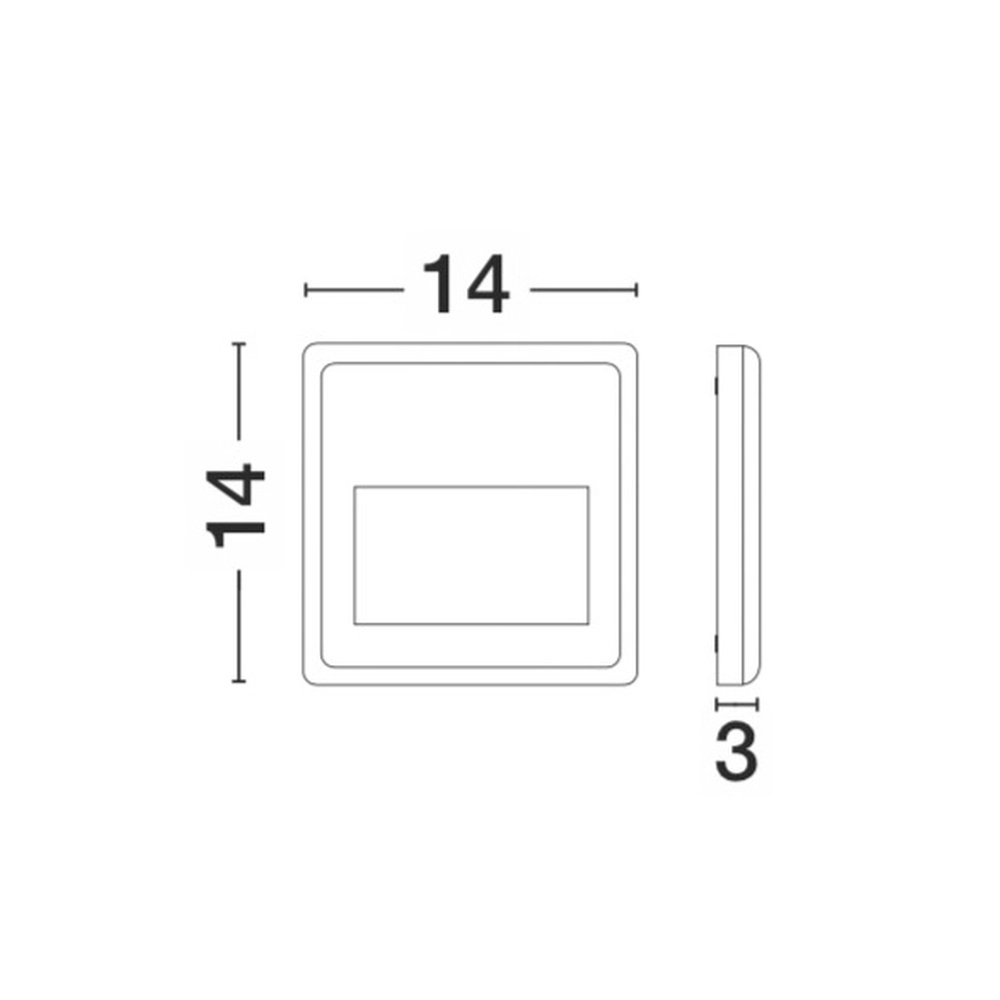 Quadratische Wandleuchte Pulsar grau 14cm Lyora 5212017413017