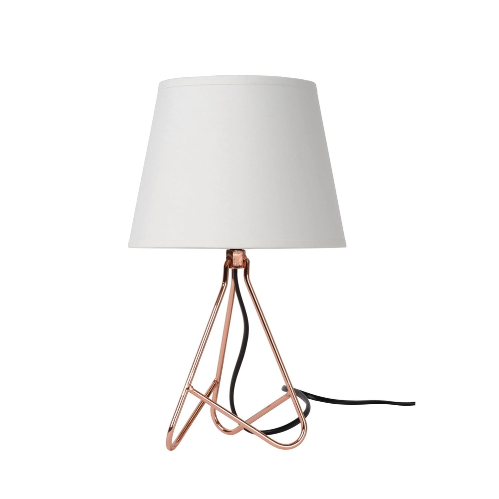 Tischlampe Gitta Kupfer mit weißer Kappe
