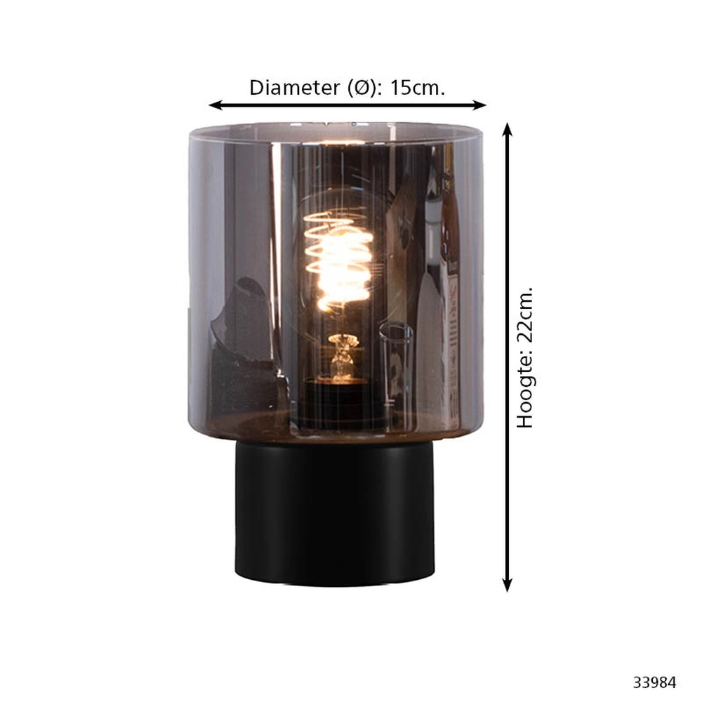 Tischlampe Gorosiba mit Rauchglas Eglo 9002759339845