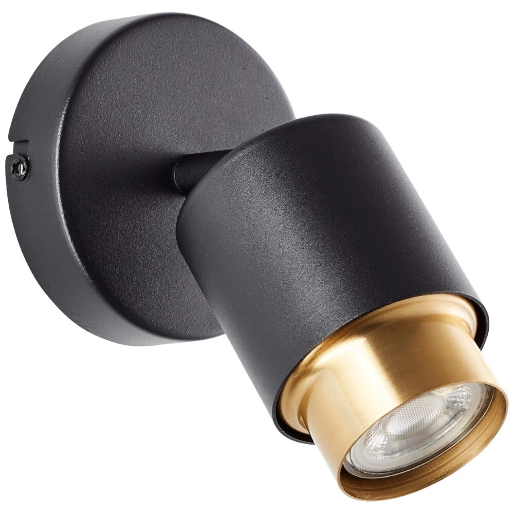 Aufbaustrahler Covelo schwarz mit gold Brilliant 4004353441349