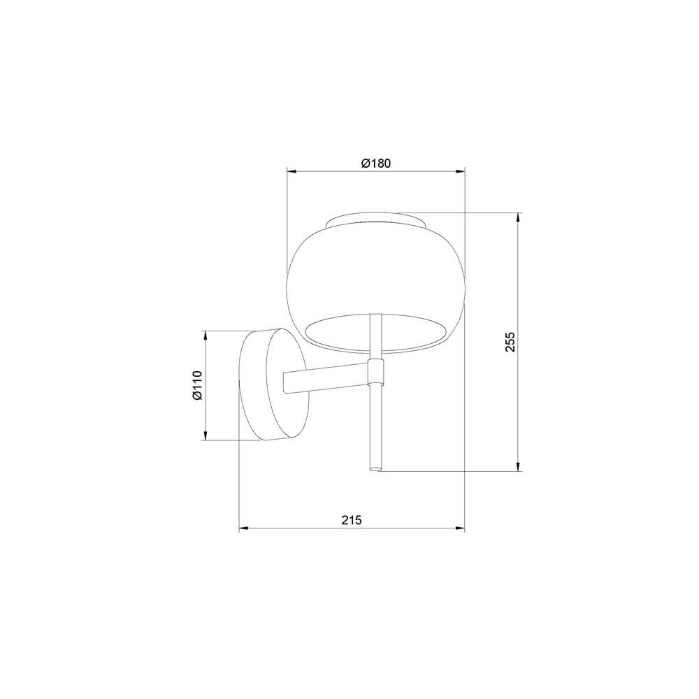 Design-Wandleuchte Bounto mit Rauchglas Lyora 4255805301166
