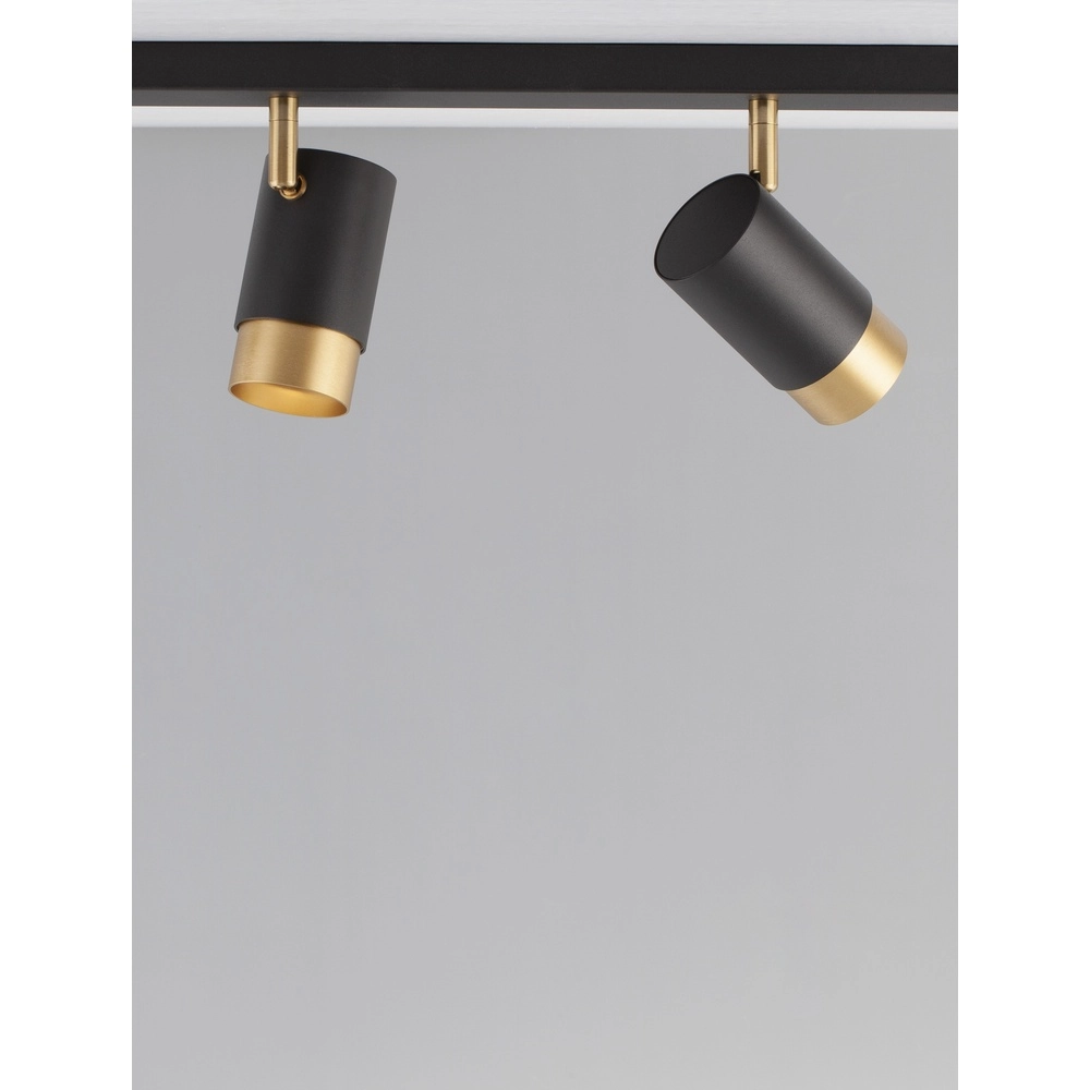Deckenstrahler Pogno 4-flammig schwarz mit gold Lyora 5212017430861