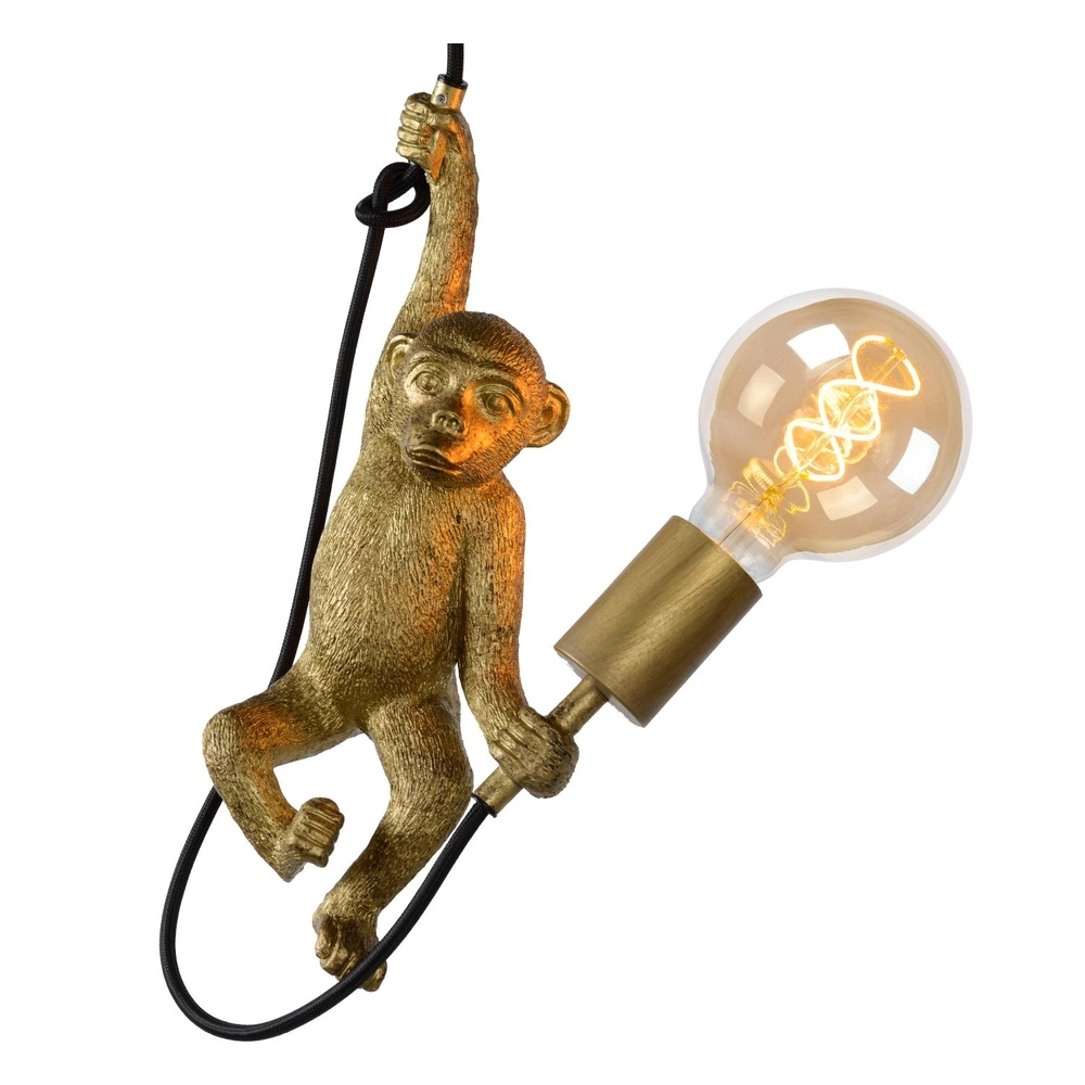 Pendellampe Extravaganza Chimp Affe Schwarz mit Gold Lucide 5411212105318