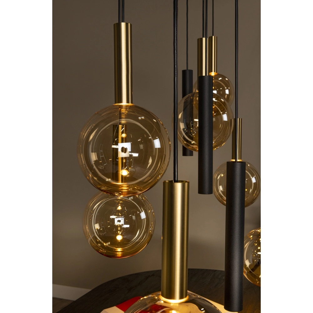 12-Licht Pendellampe Josiane Schwarz mit Gold Lucide Vibes 5411212212160