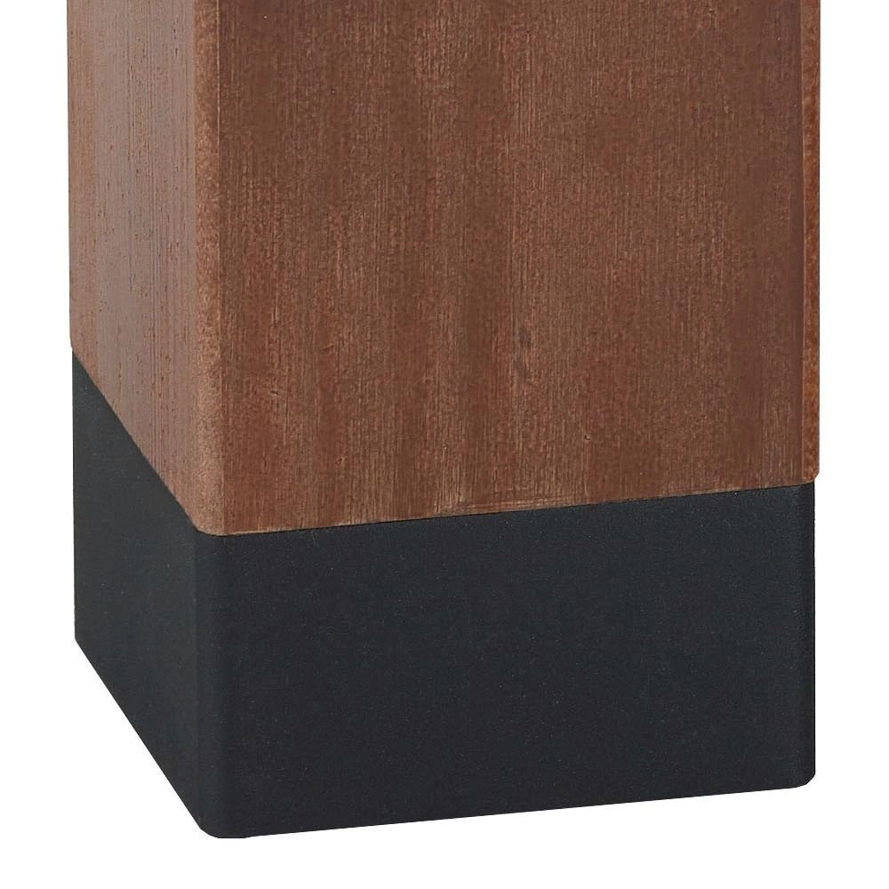 Terrasse Lampe Selham 49 cm schwarz mit Holzbraun Franssen 7042891400661