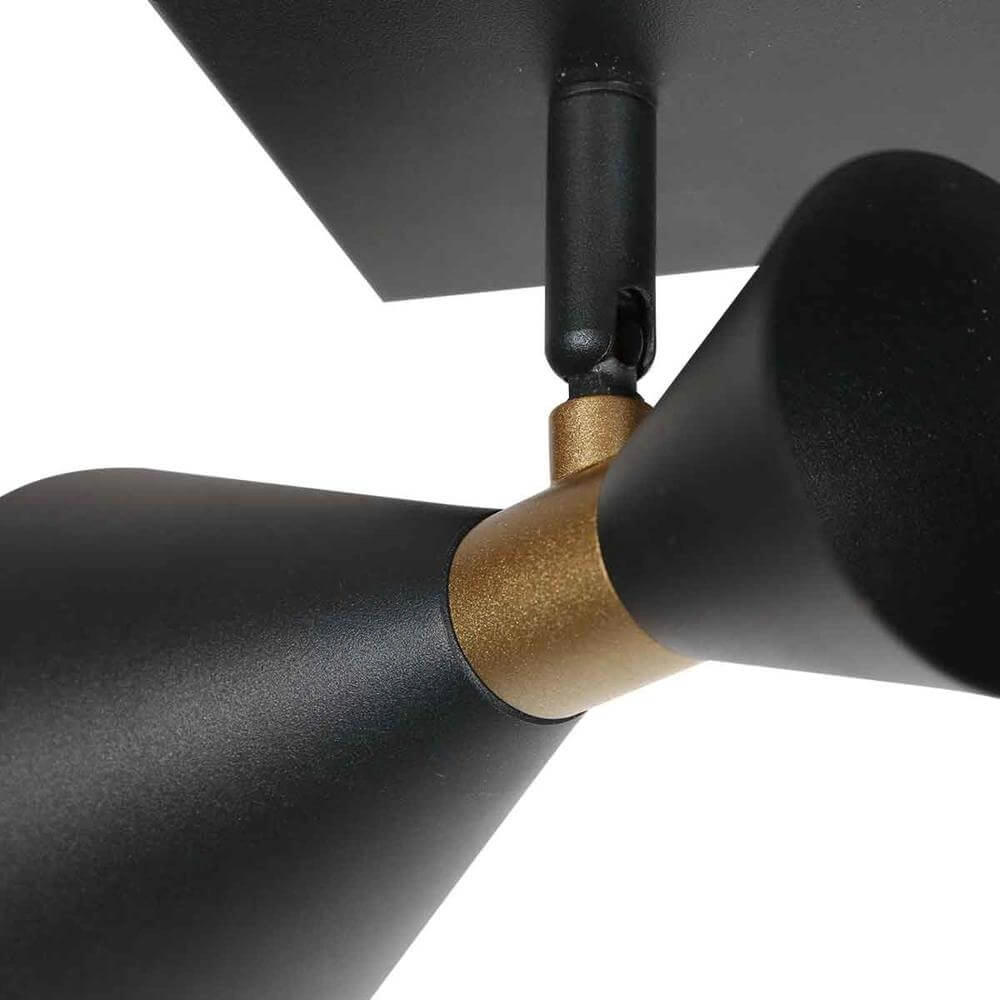 Design-Wandleuchte Preto schwarz mit gold Steinhauer 8712746176285