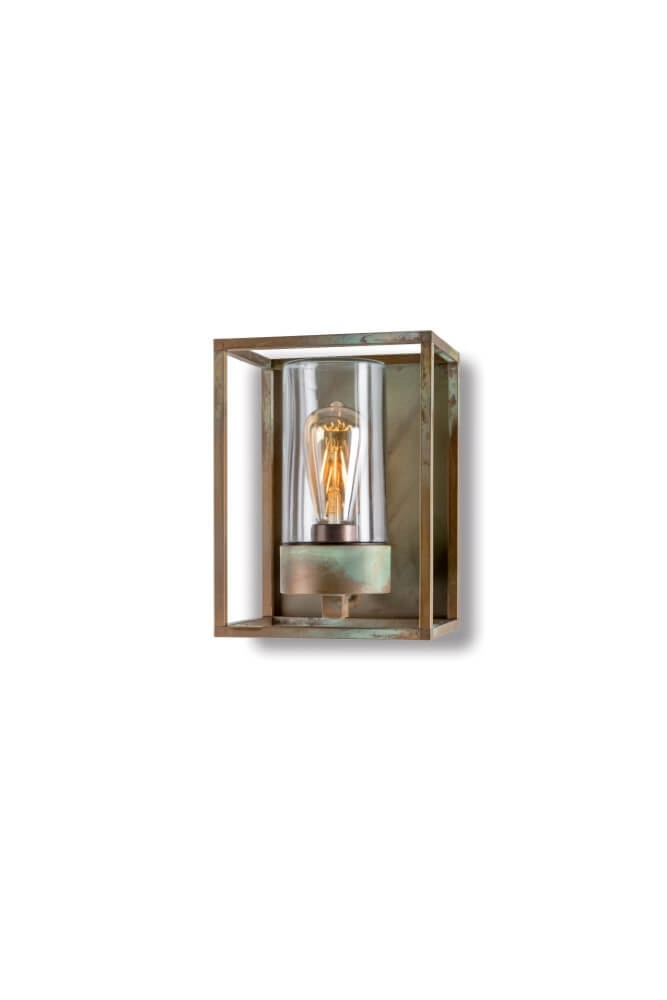 Wandleuchte aus Messing Cubic3 transparentes glas