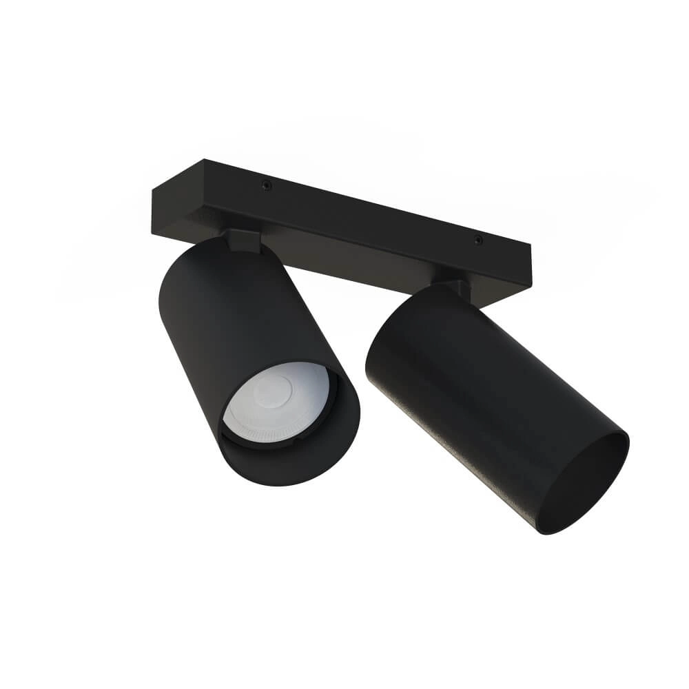 Schwarzer Aufbaustrahler Mono 2-flammig neigbar Lyora 5903139784191