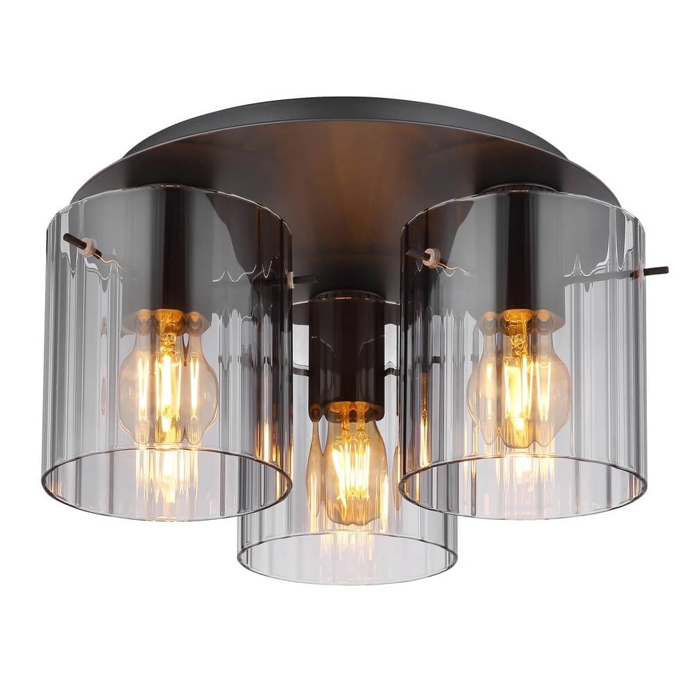 Deckenlampe Tulivar Design Rauchglas 3-flammig