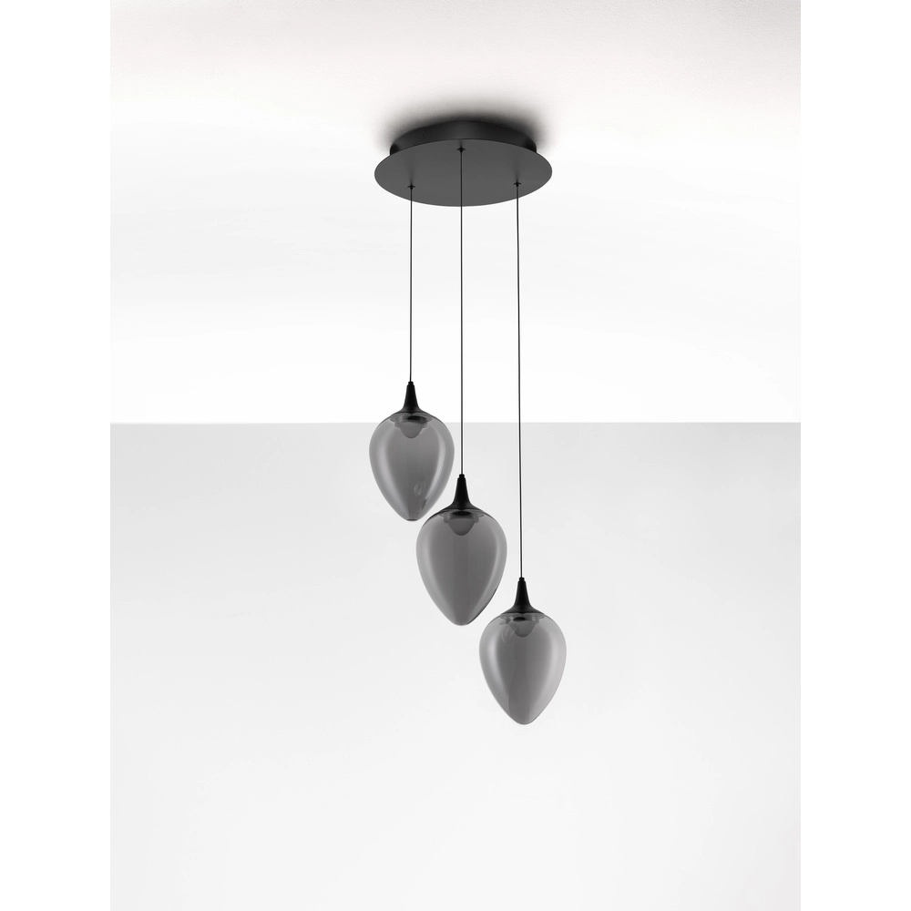 Pendelleuchte Nali 3-flammiges Rauchglas Lyora 5212017477767