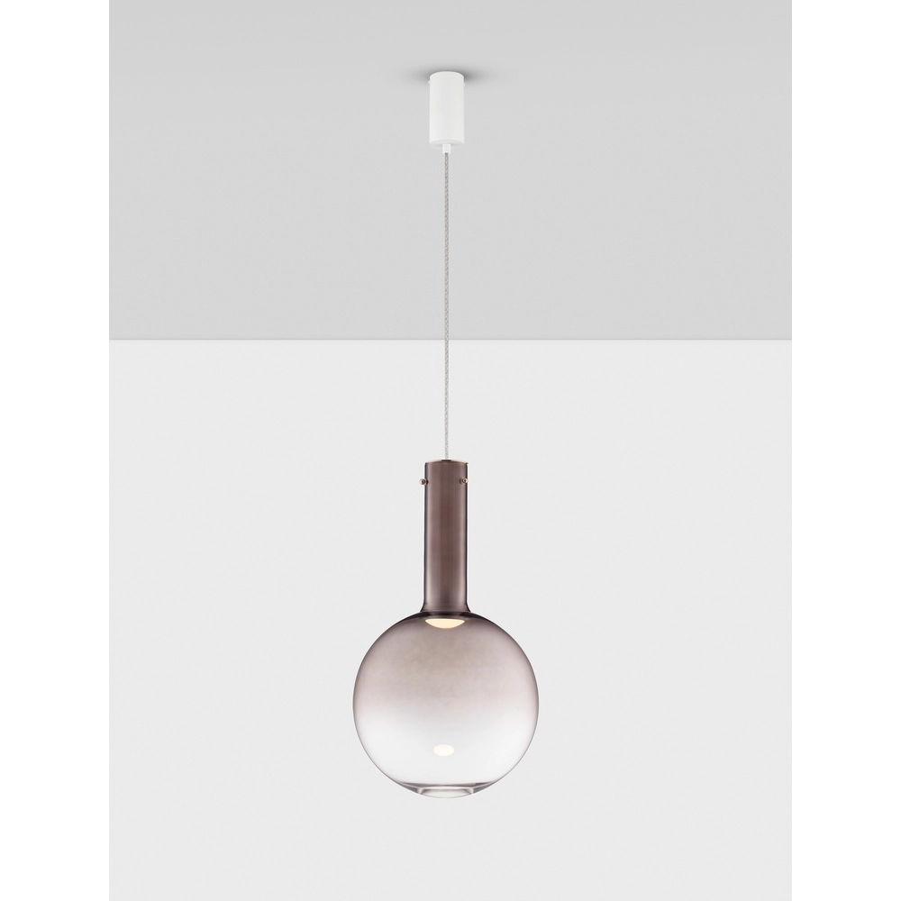 Pendelleuchte Nostos braunes Glas Ø 30cm Lyora 5212017484192
