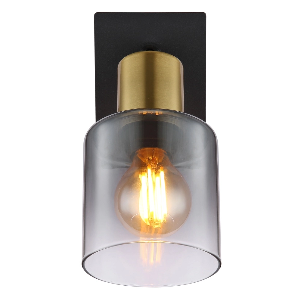 Wandlampe Hollsy Schwarz mit Rauchglas Globo 9007371457847