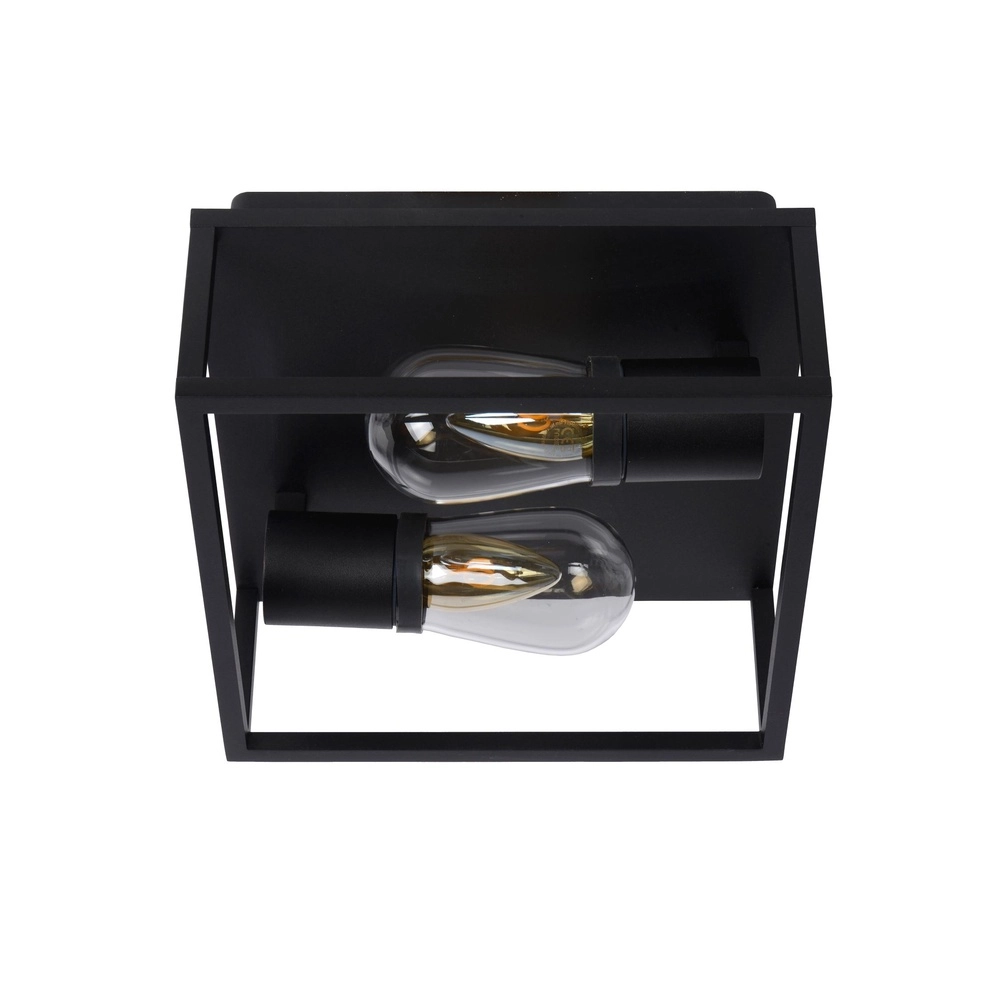 Schwarze Wandlampe Carlyn 2-Licht Badezimmer IP54