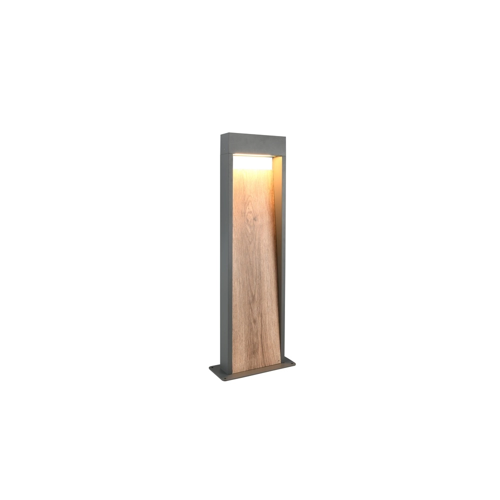 Stehlampe Salmon grau mit Holz 60cm