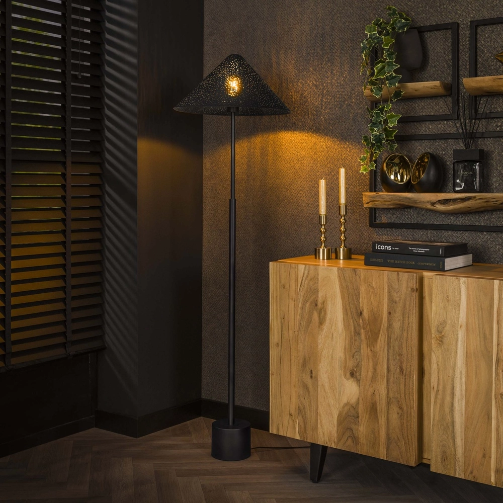 Holzkohle-Stehlampe Kosmos Ø 45cm