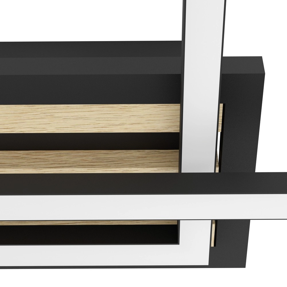 Moderne Deckenlampe Cembrano Rechteck schwarz mit Holz Eglo 9008606388110