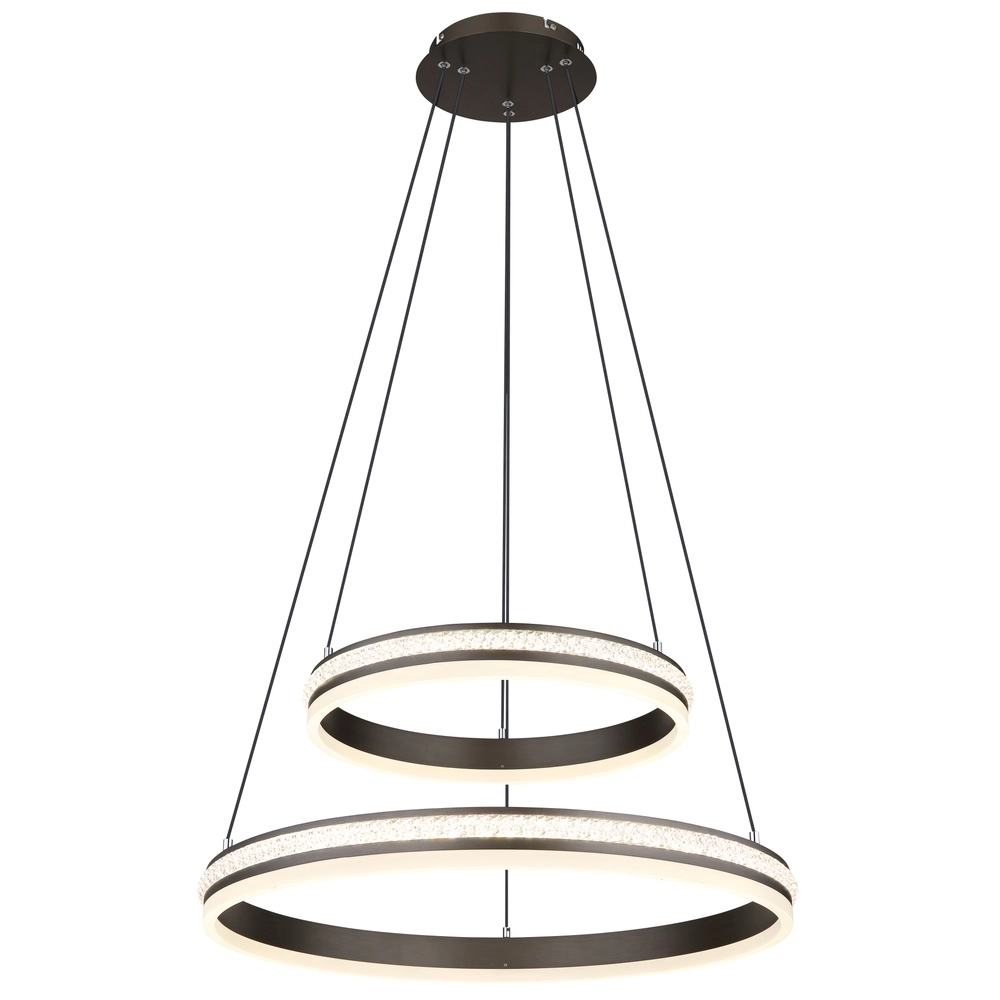 Design-Pendellampe Grouni 2 Ringe mit Titan gebürstet Globo 9007371454990