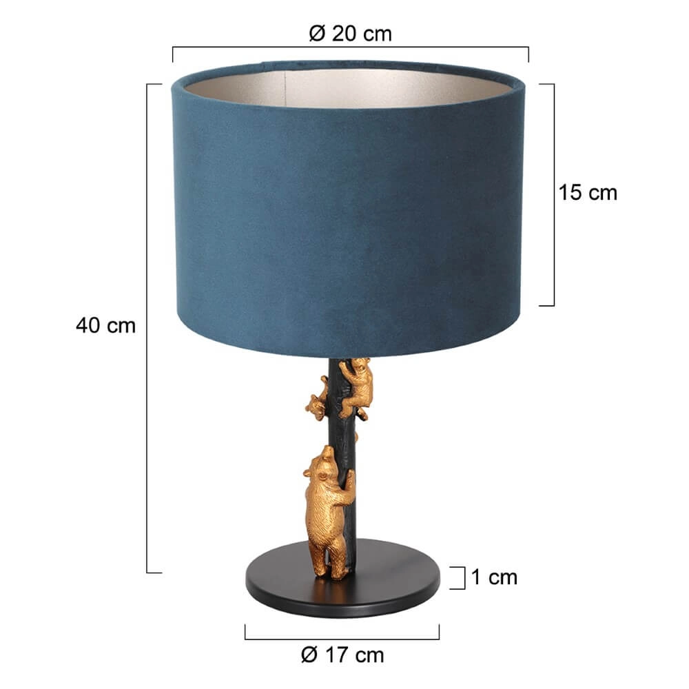 Designer-Tischlampe Animaux mit blauem Samt Steinhauer 8712746151923