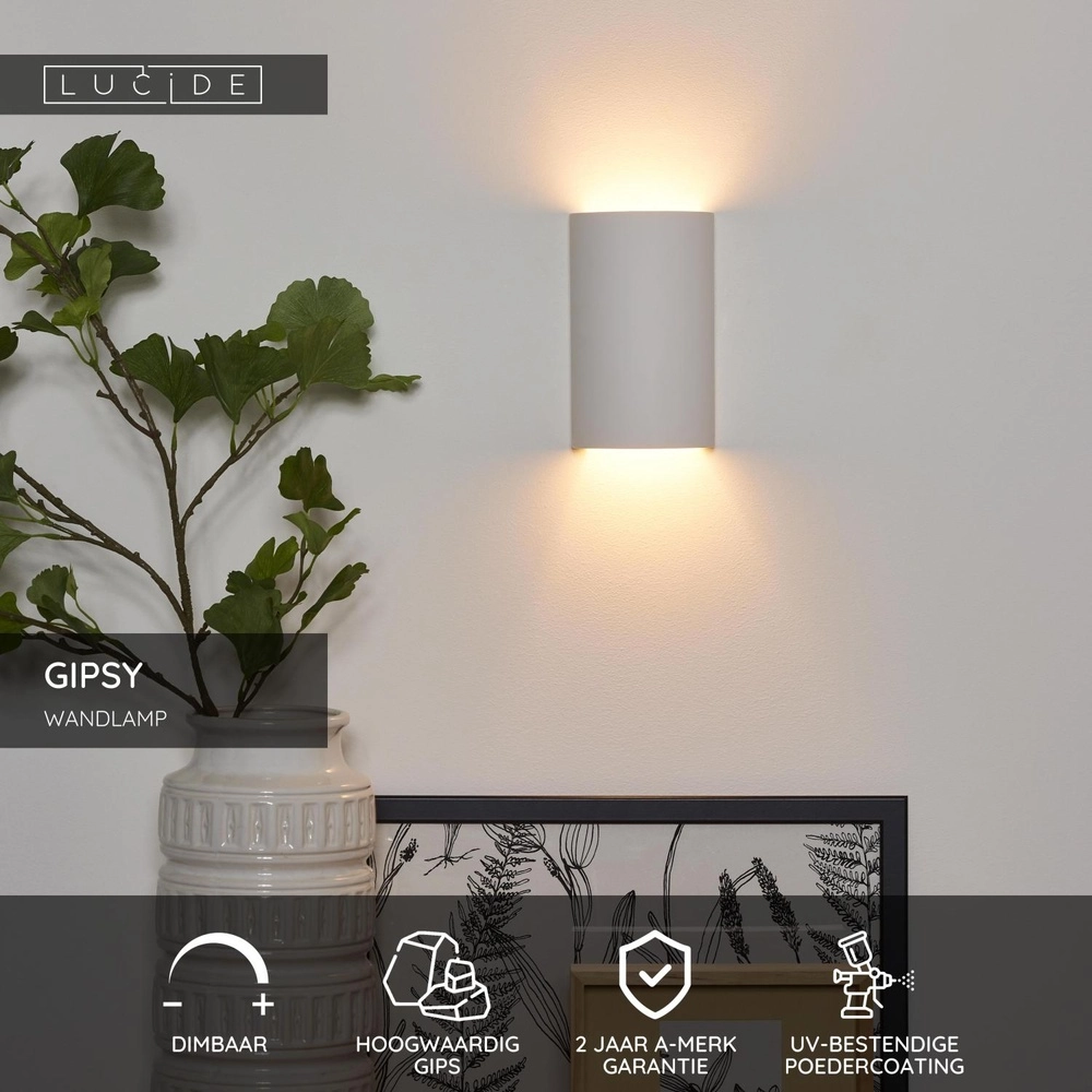 Wandlampe Gipsy Weiß Lucide 5411212351494