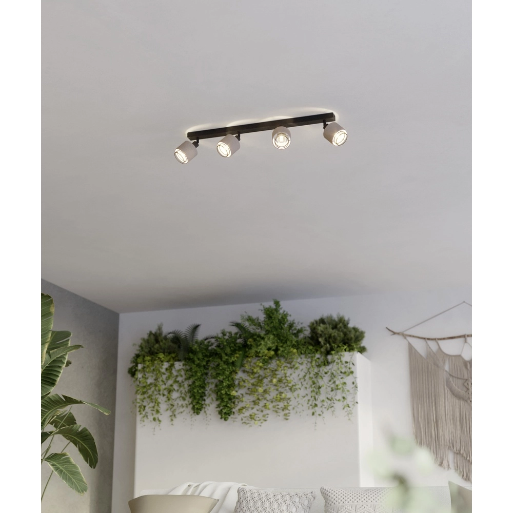Japandi Deckenlampe Rosley 4L – schwarz mit Creme Eglo 9002759436599