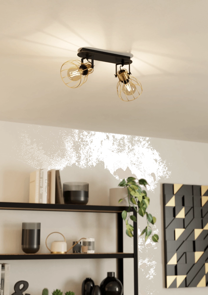 Goldene Deckenlampe Sambatello 2x E27 Eglo 9008606243648