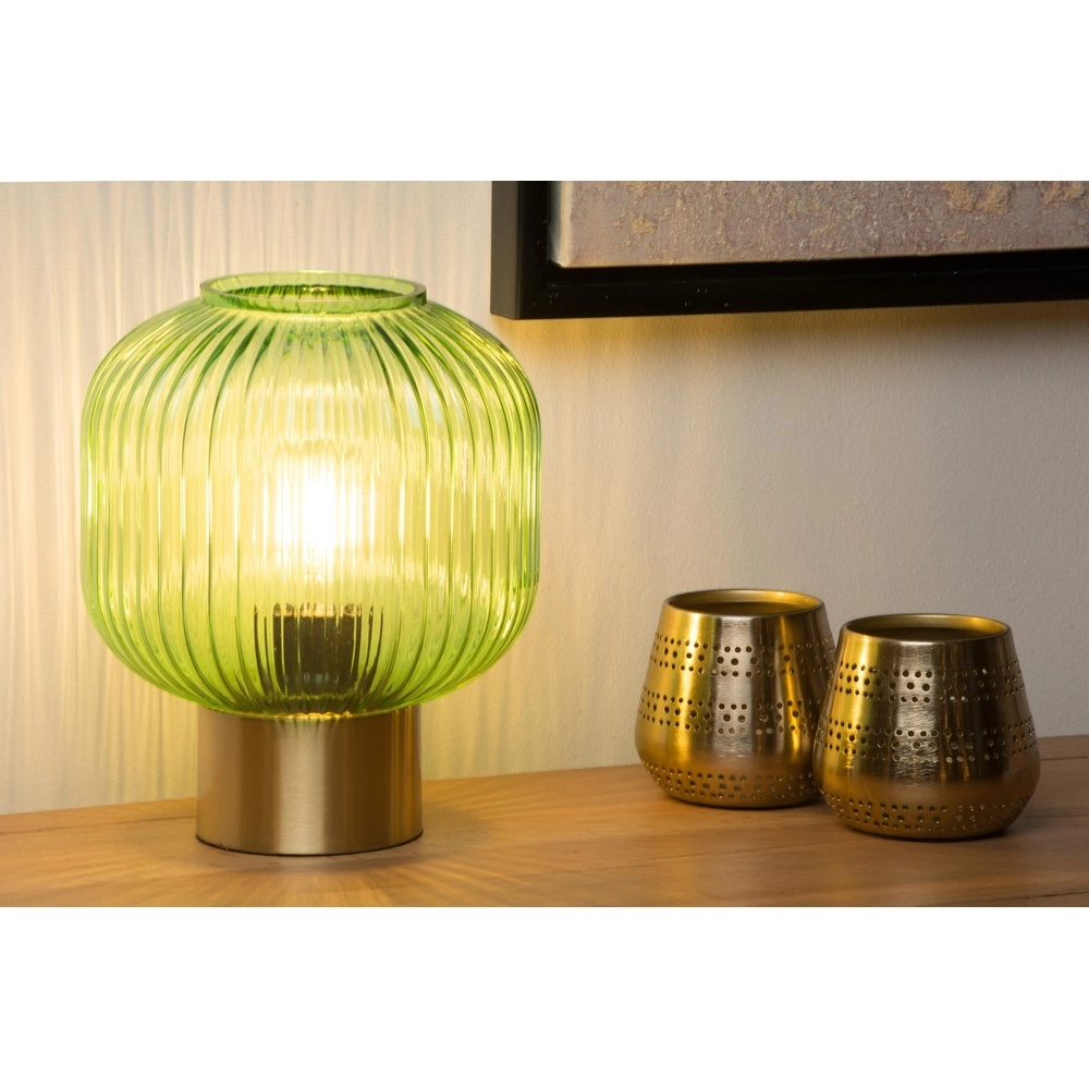 Tischlampe Maloto Ø 20cm grün Lucide 5411212451248