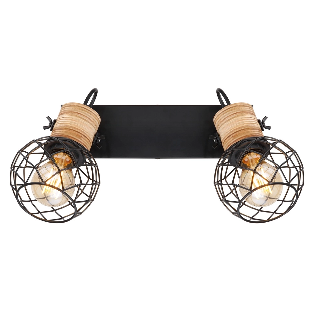 Wandlampe Lacky 2-Licht Schwarz Globo 9007371417360