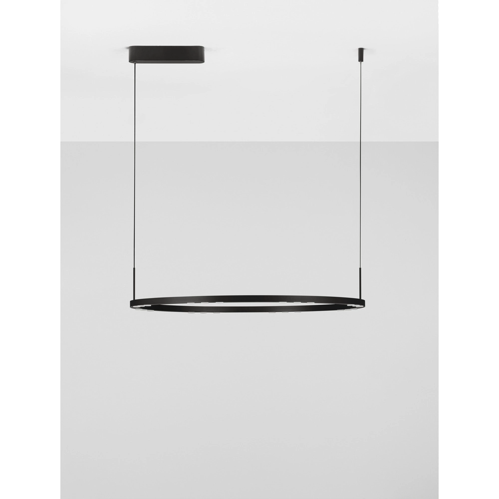 Schlanke Pendelleuchte Lunette schwarz Ø 80cm Lyora 5212017465207