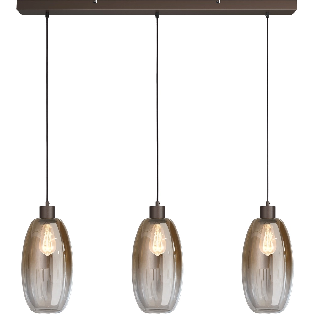 Glas-Pendellampe Olive 3x Ø 18,5 cm – Kakao