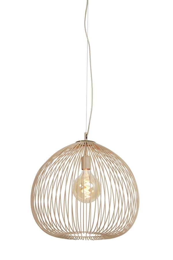 Cremefarbene Pendelleuchte Rilana Ø 45cm