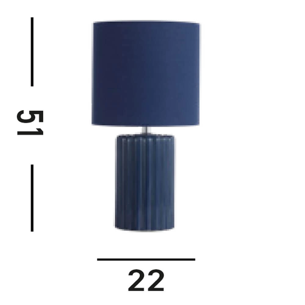 Blaue Tischleuchte Groove Keramik Searchlight 5053423274072