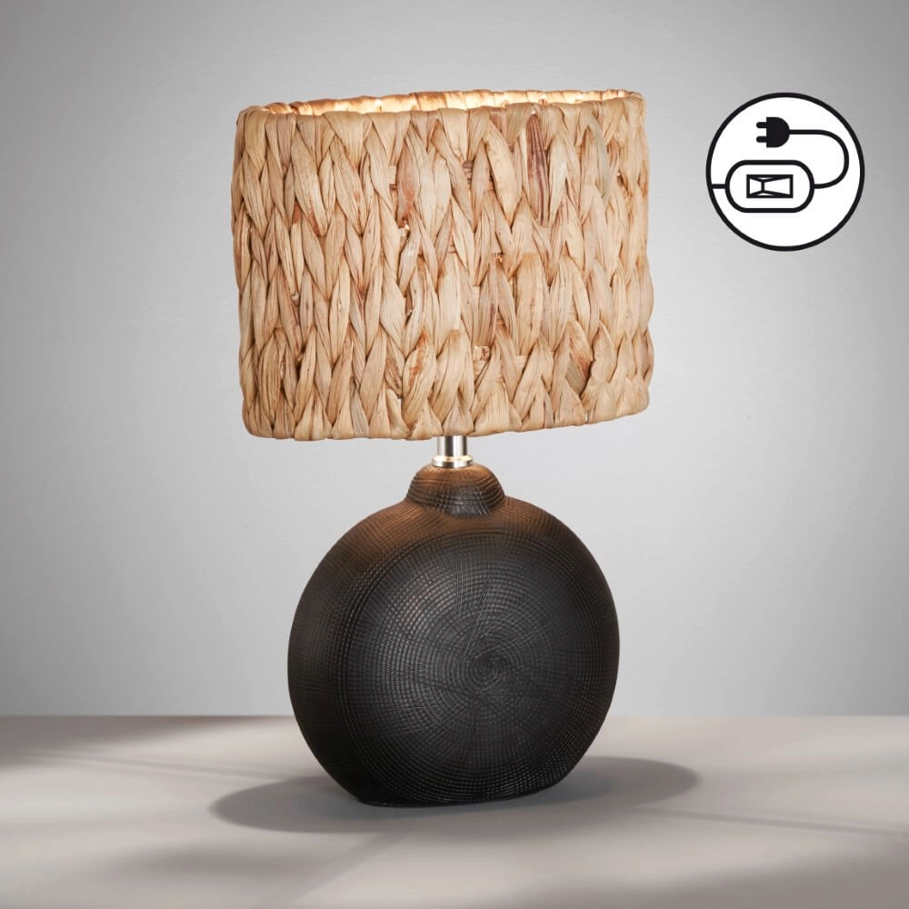 Tischlampe Hyazinthe Rattan 23cm Fischer & Honsel 4003694506823