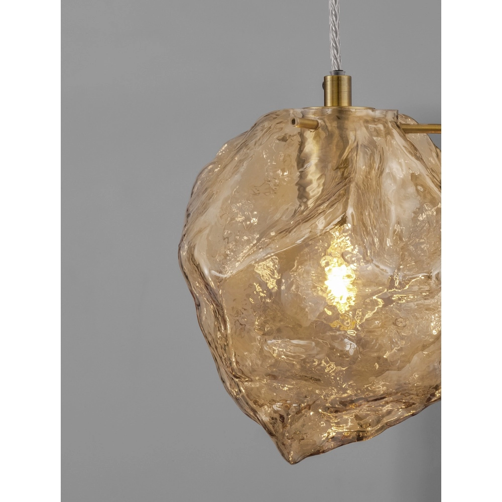Pendelleuchte Odelle Gold mit Braunglas Lyora 5212017434388