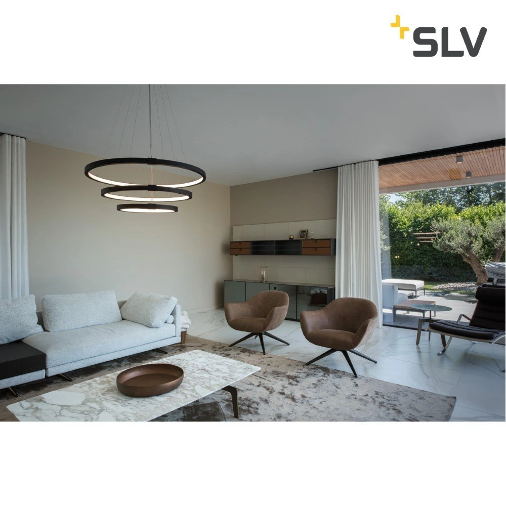 LED Hängelampe One Triple 3-Ringe Ø 80 cm dimmbar schwarz SLV 4024163231077
