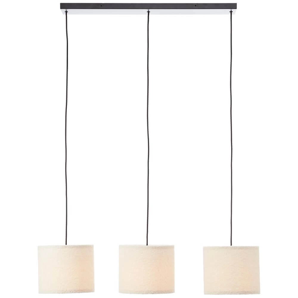 Cremefarbene Hängelampe Teddy 3-flammig