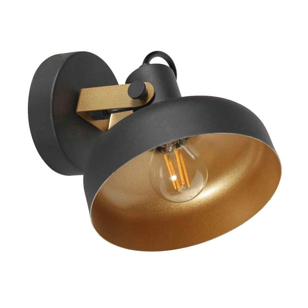 Wandleuchte Prato schwarz mit gold Steinhauer 8712746176377