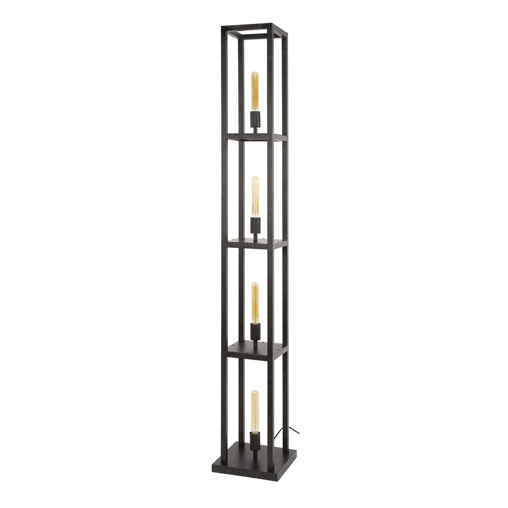 Schwarze Stehlampe Quadra Quadrat - 4x E27 Lyora 8716803511446