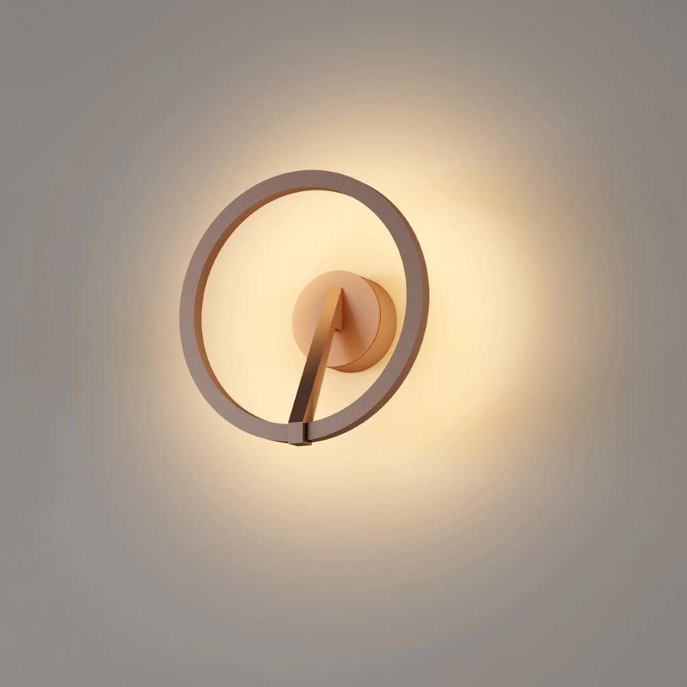 Design-Wandlampe Oregon Ø 22cm – Gebürsteter Bronze