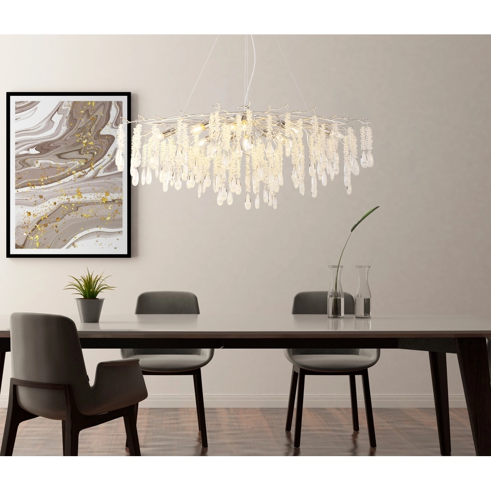 Pendellampe Kinga Silbergrau 120 cm Globo 9007371569991