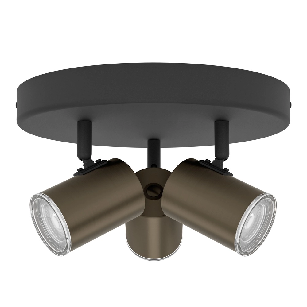 Oberflächenmontiertes Spotlight-Badezimmer Consuma 1 3x GU10 – schwarz mit Bronze