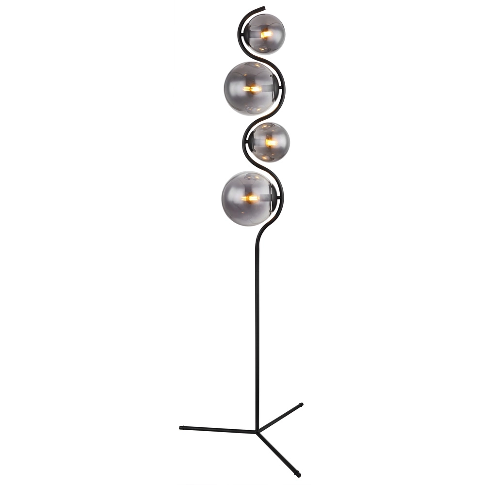 Moderne Stehlampe Porry 4-Licht Schwarz